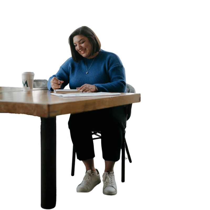 Tiffany at her desk